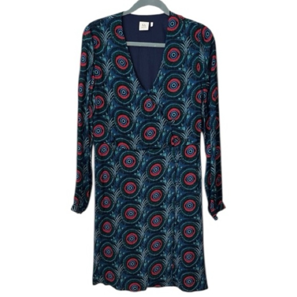 Marie Sixtine Long Sleeve Asymmetrical Geometric Dress Size M